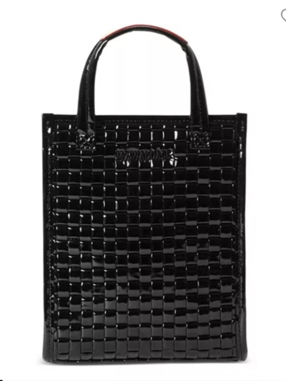 MZ Wallace Black Lacquer Micro Woven Box Tote